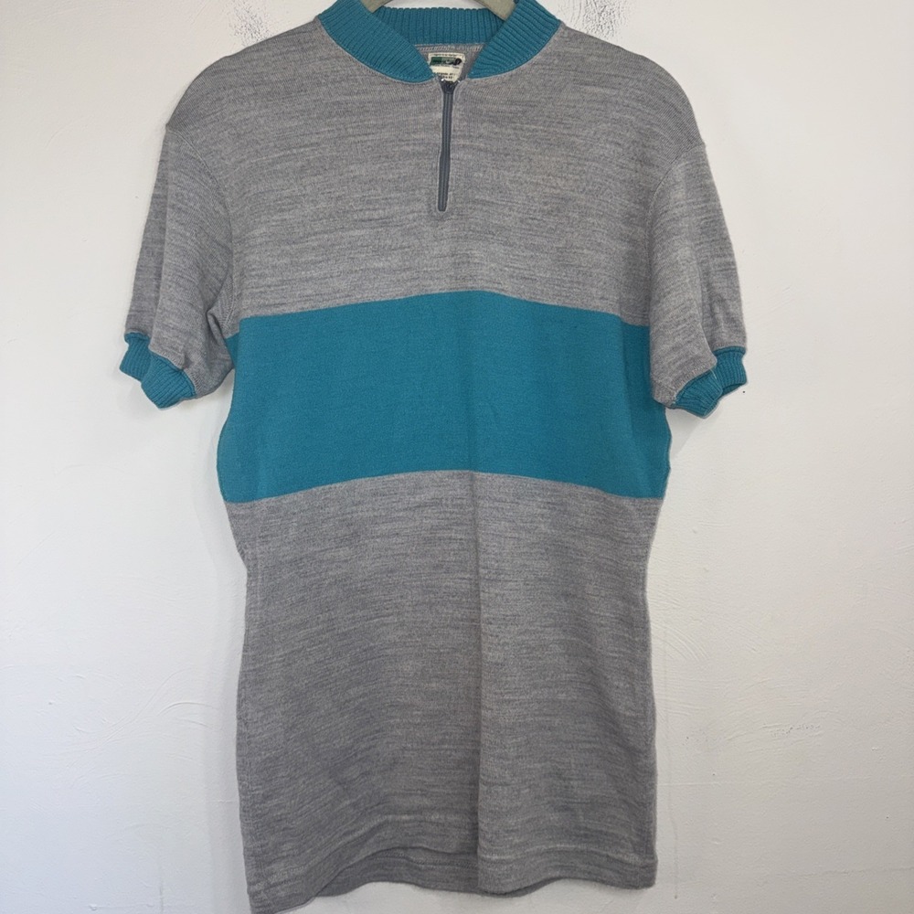 Vintage Rhovyl Wool/Chlorofiber Blend Shirt Sweater 3 Back Pockets Men's